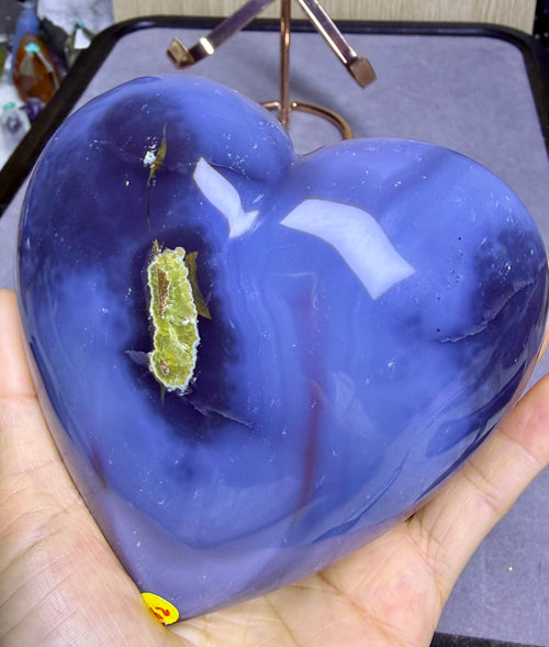 Agate druzy heart