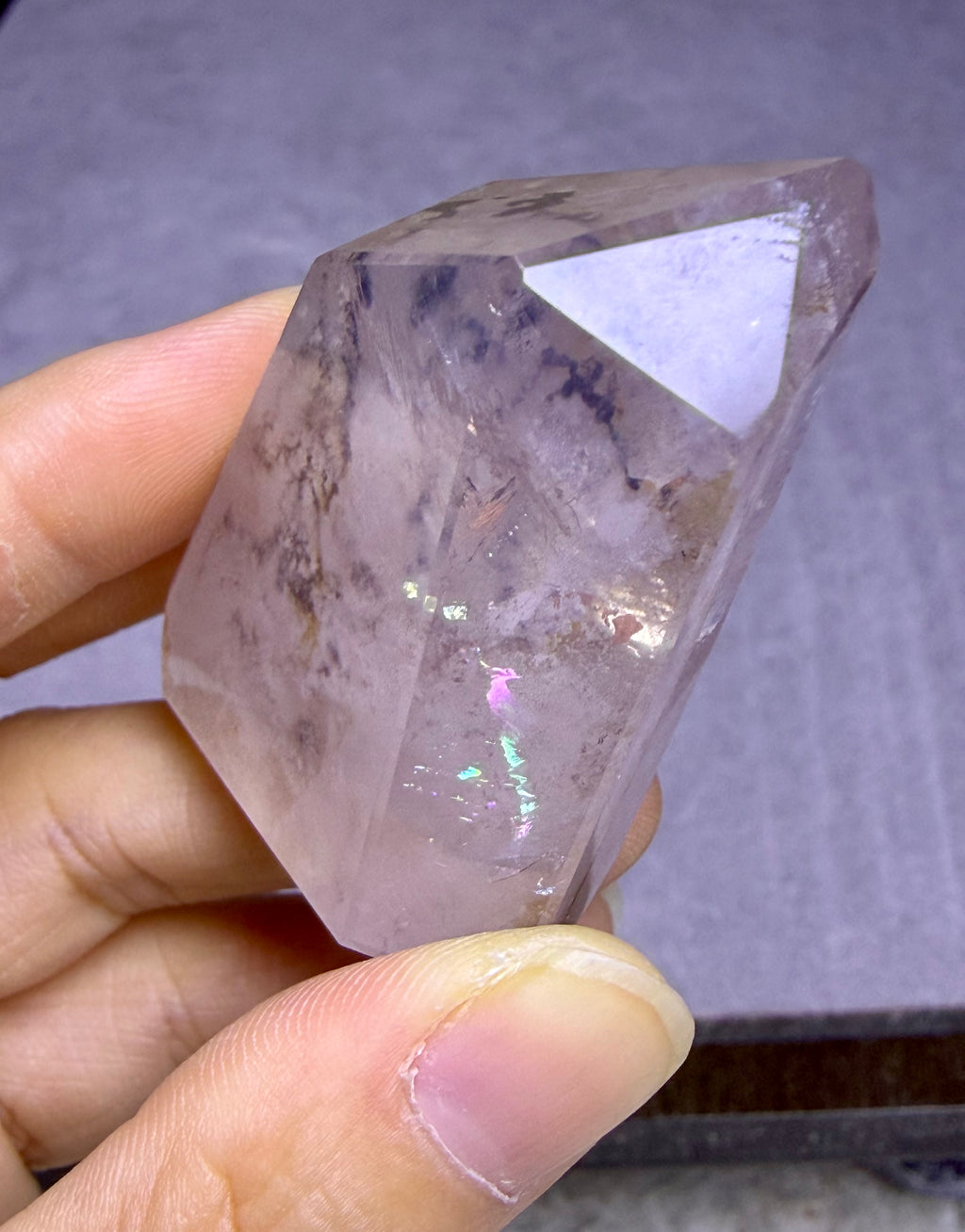 Clear quartz freeform with tree inside