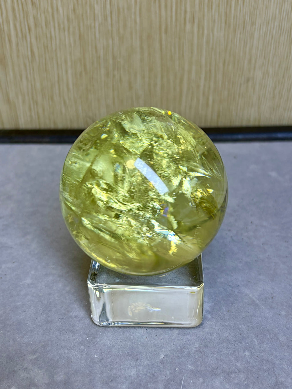 Natural citrine sphere