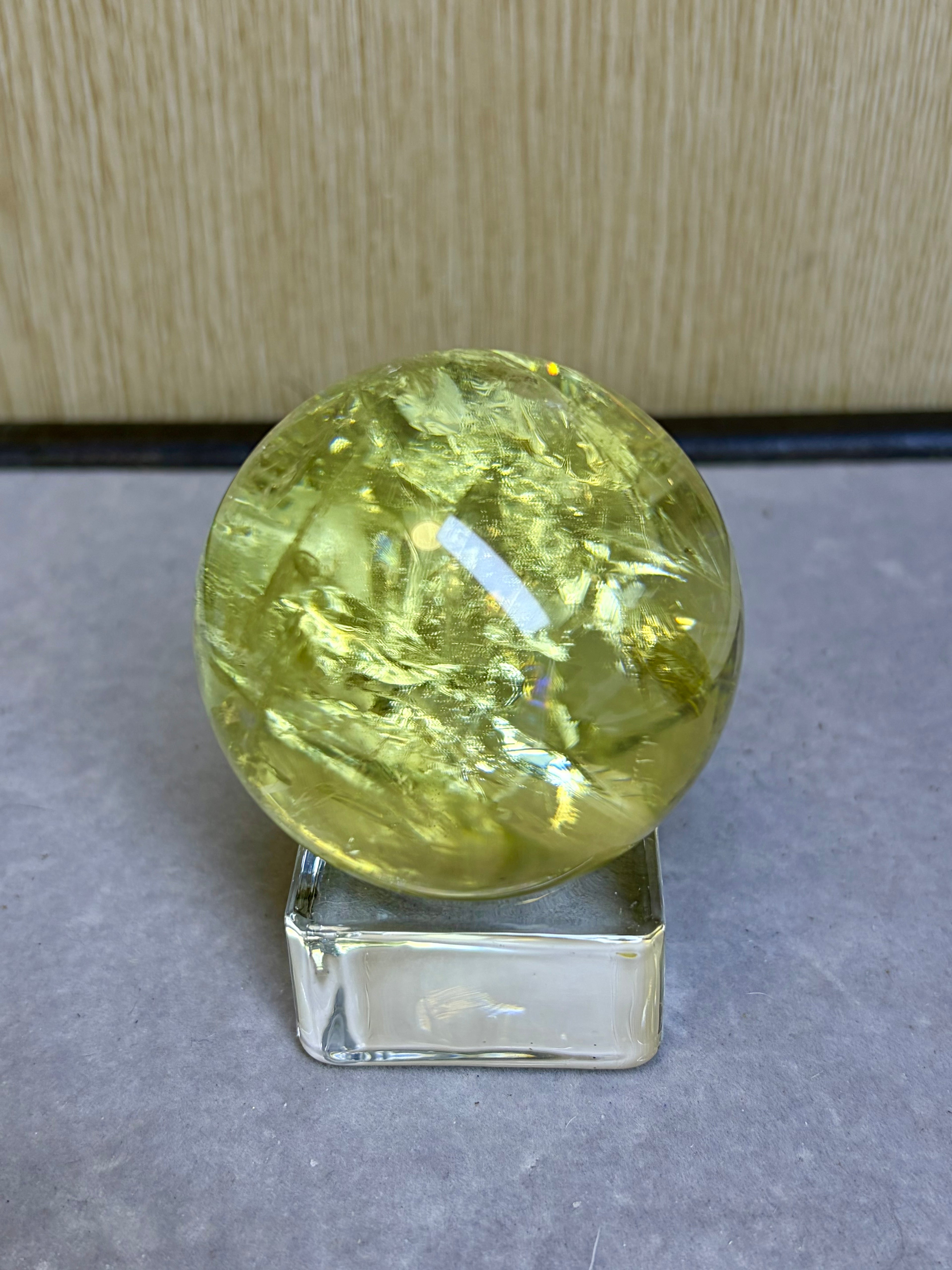 Natural citrine sphere