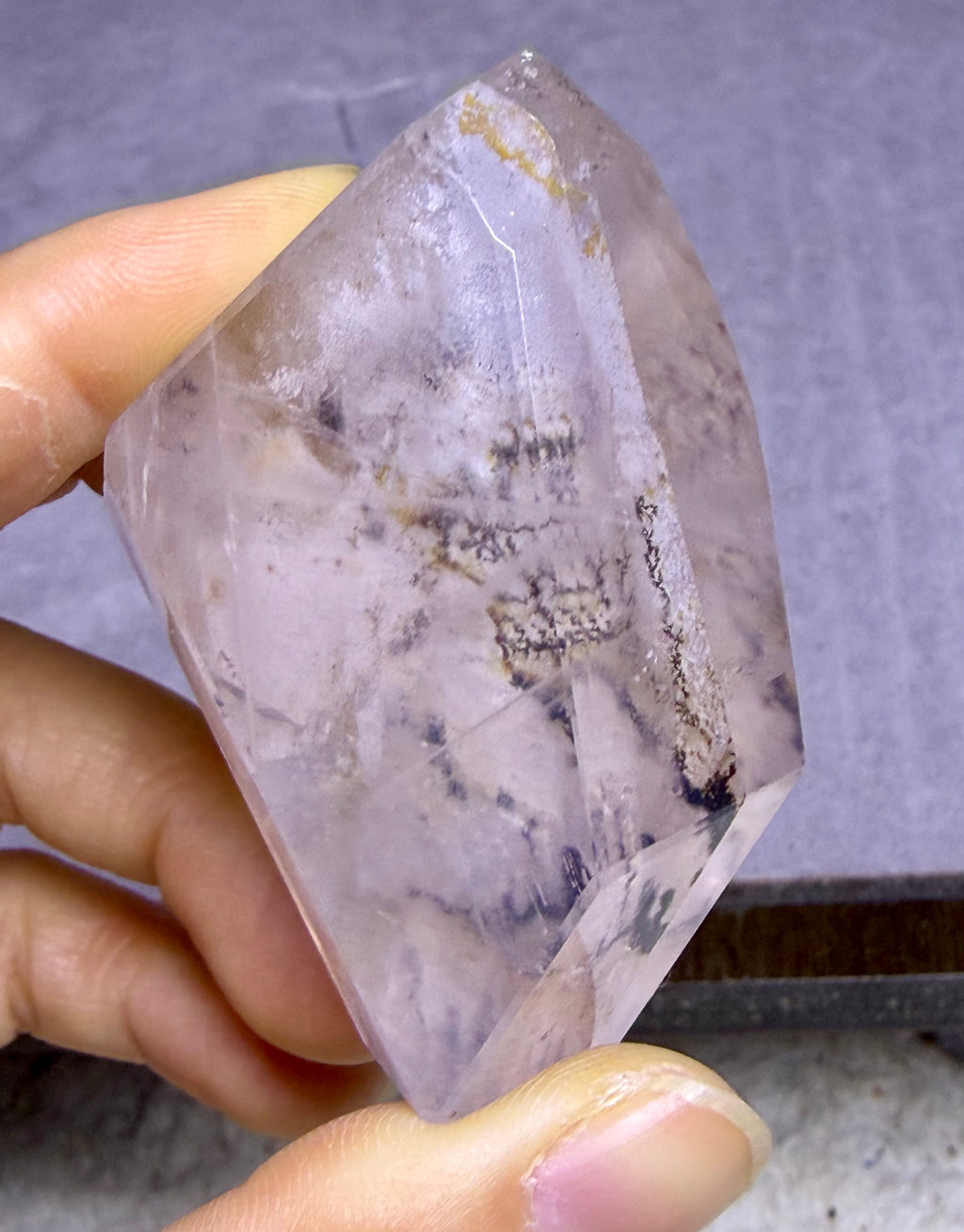 Clear quartz freeform with tree inside