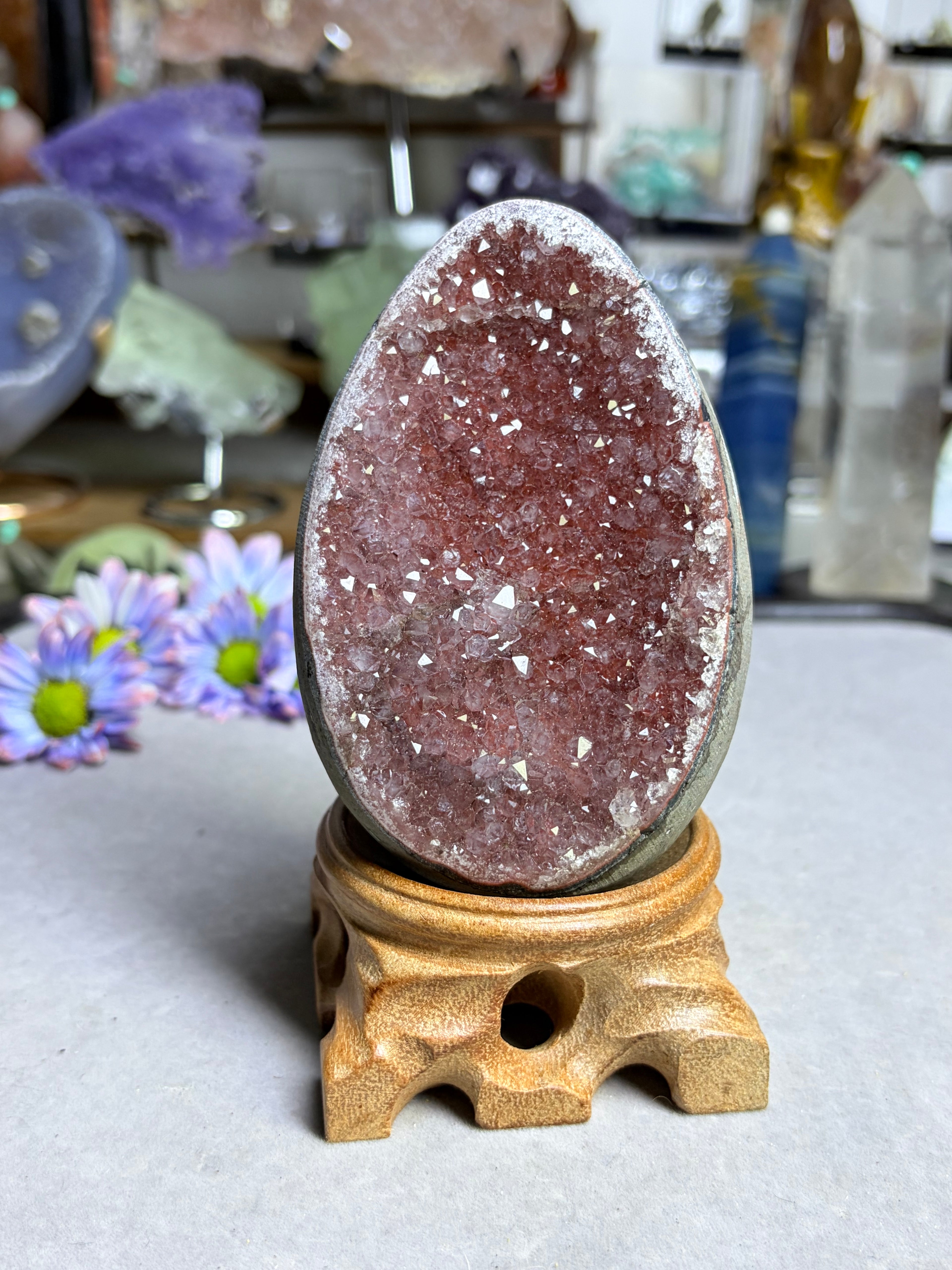 Red amethyst cluster