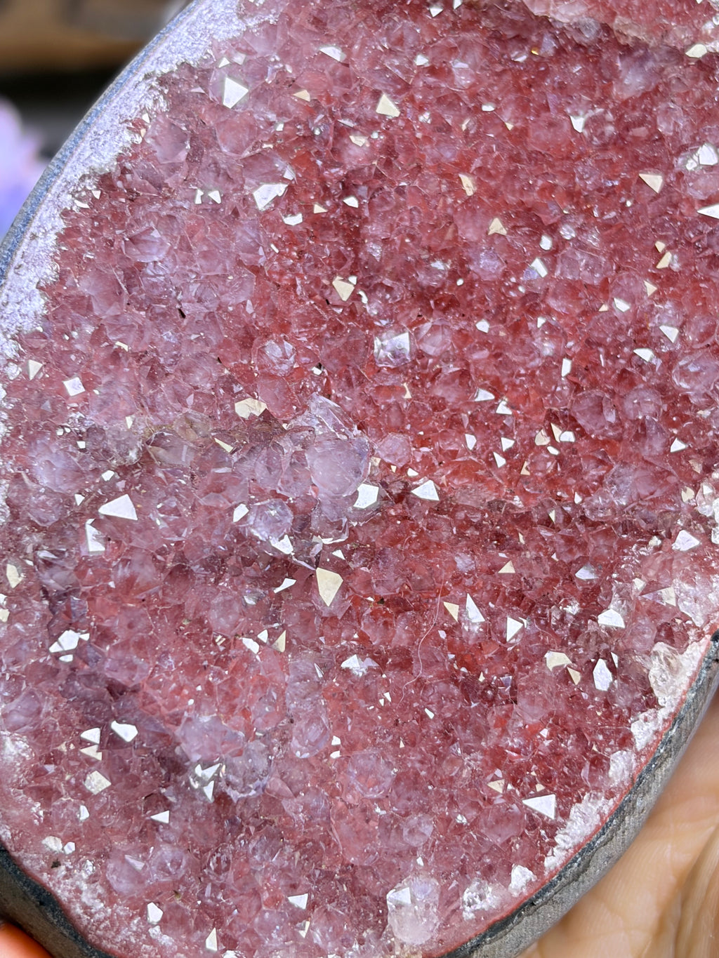 Red amethyst cluster