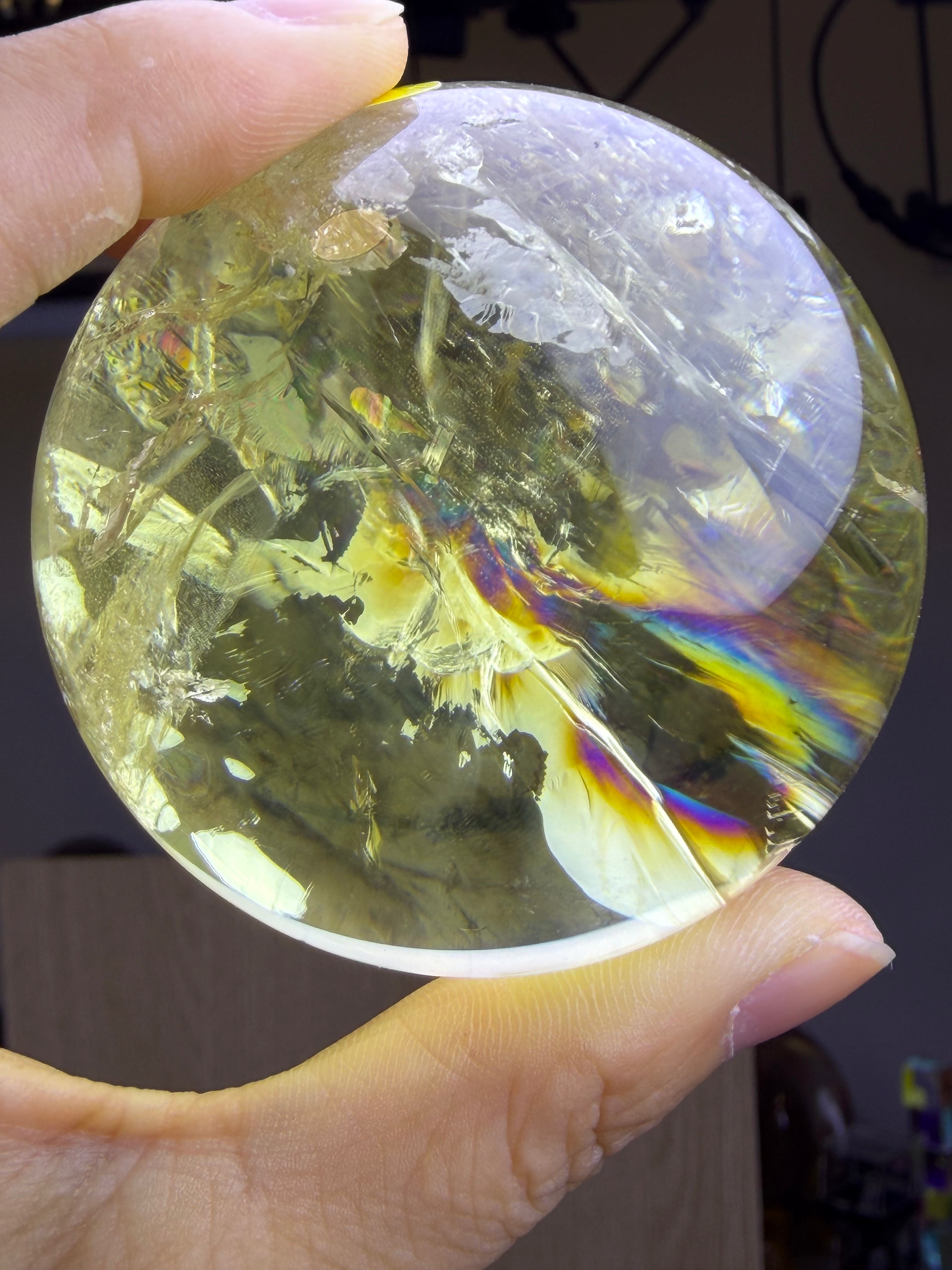 Natural citrine sphere