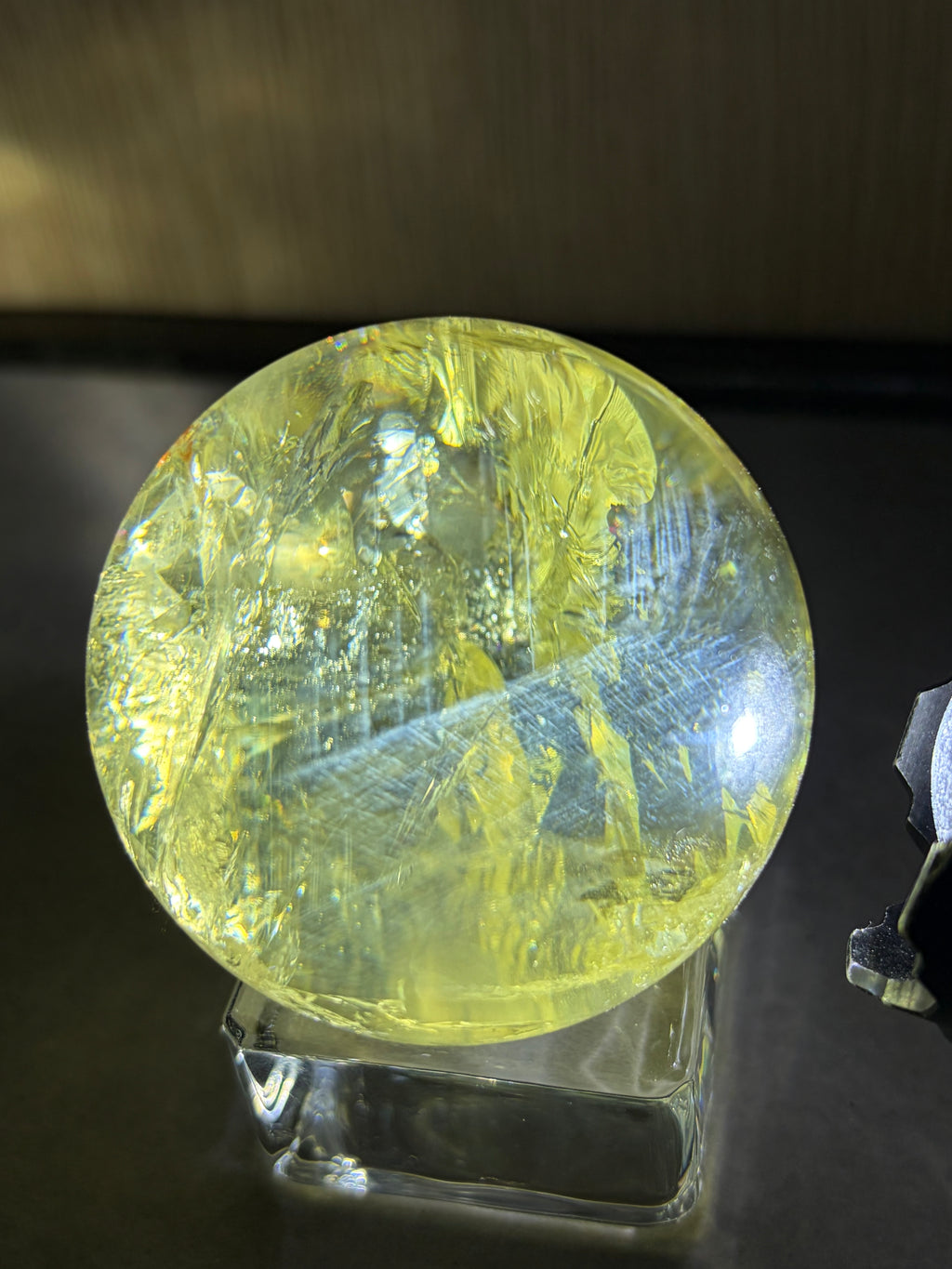 Natural citrine sphere