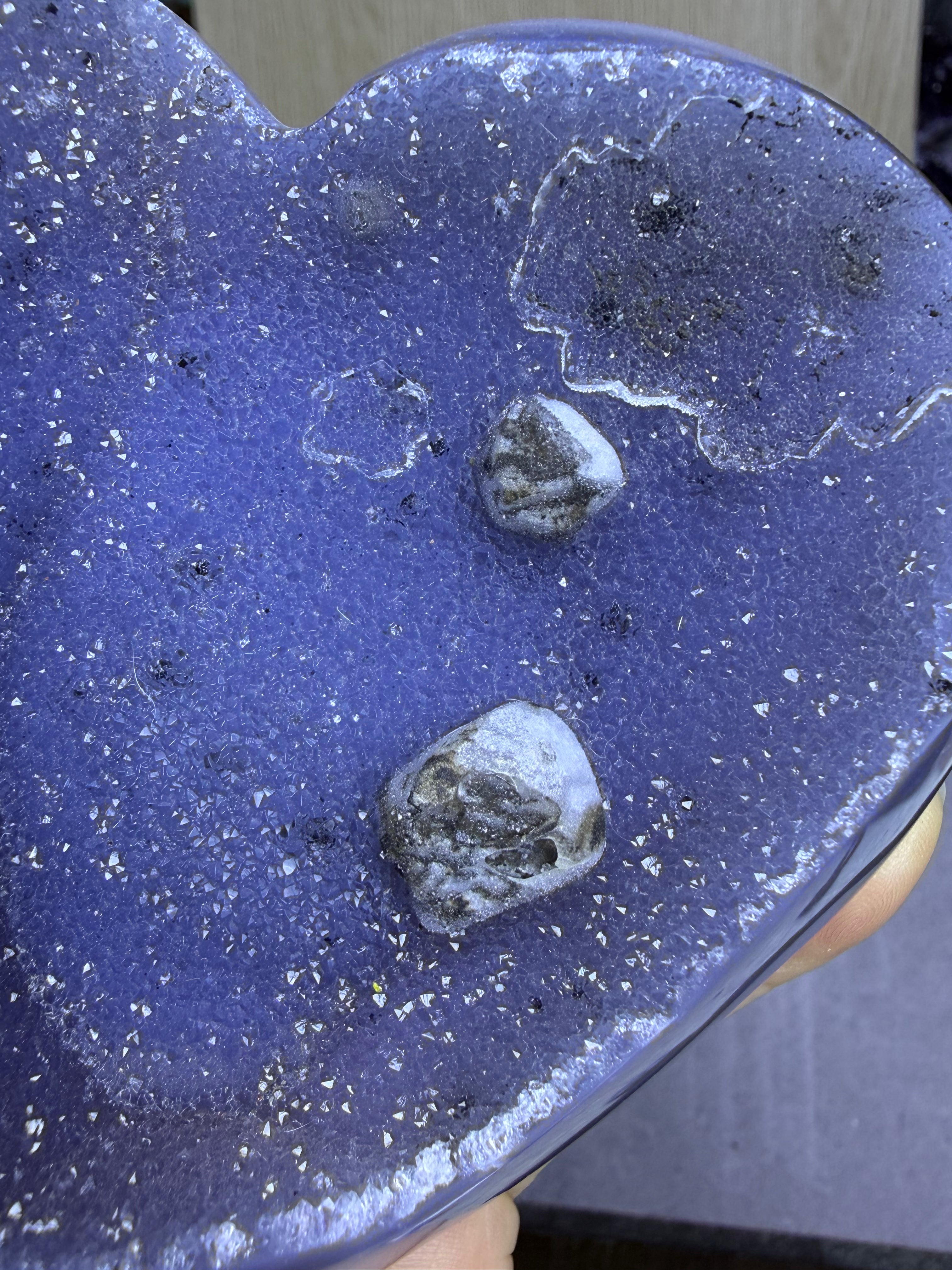 Agate druzy heart