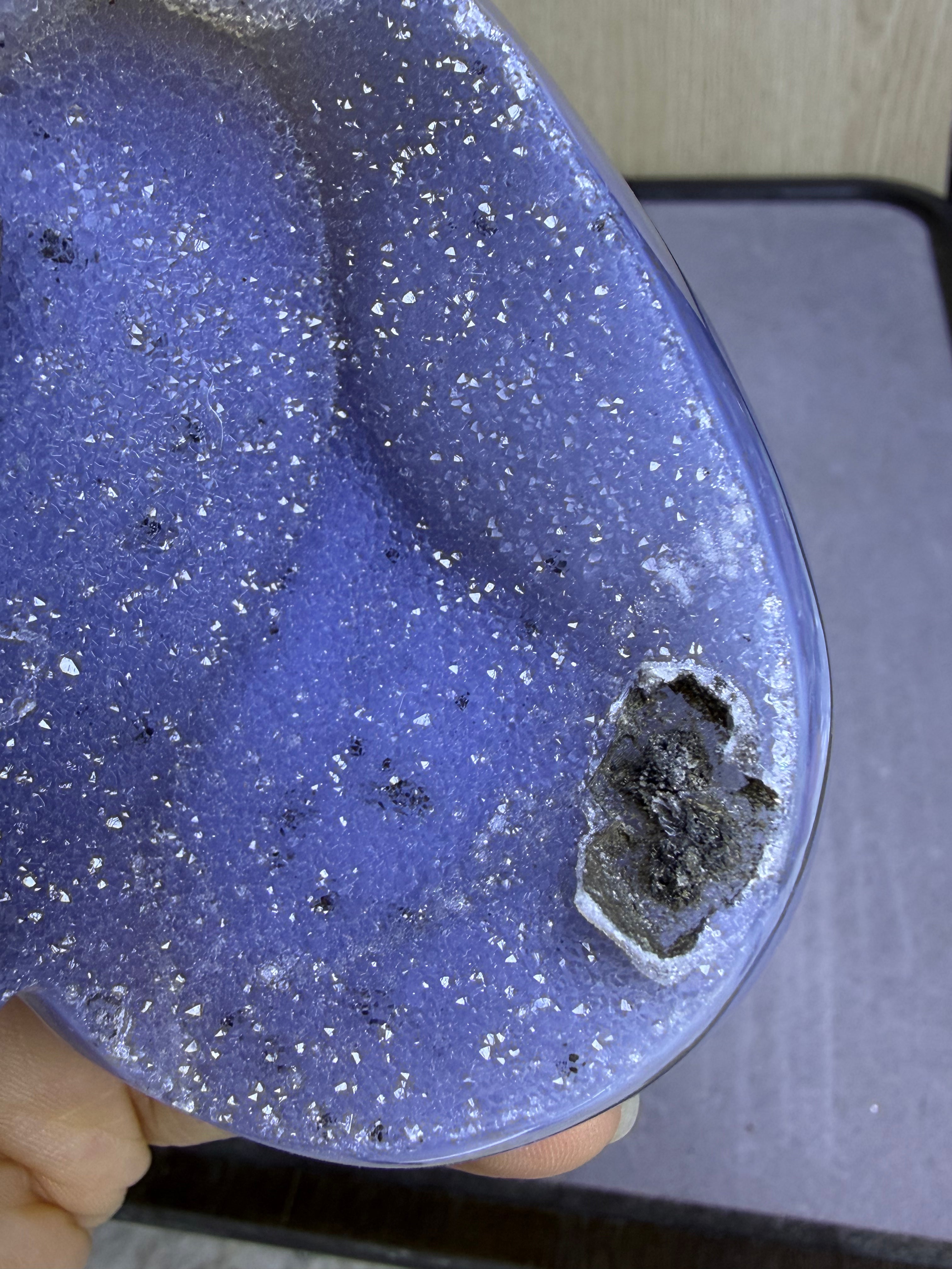 Agate druzy heart